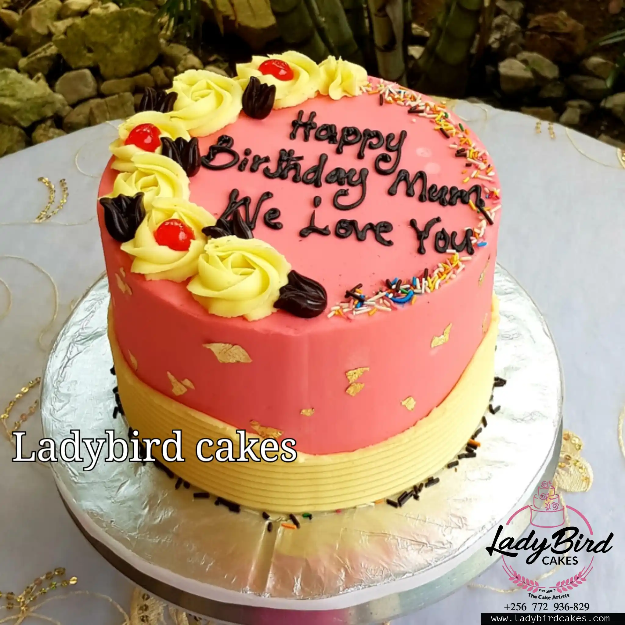 This is a custom cake of Ladybird Cakes Uganda