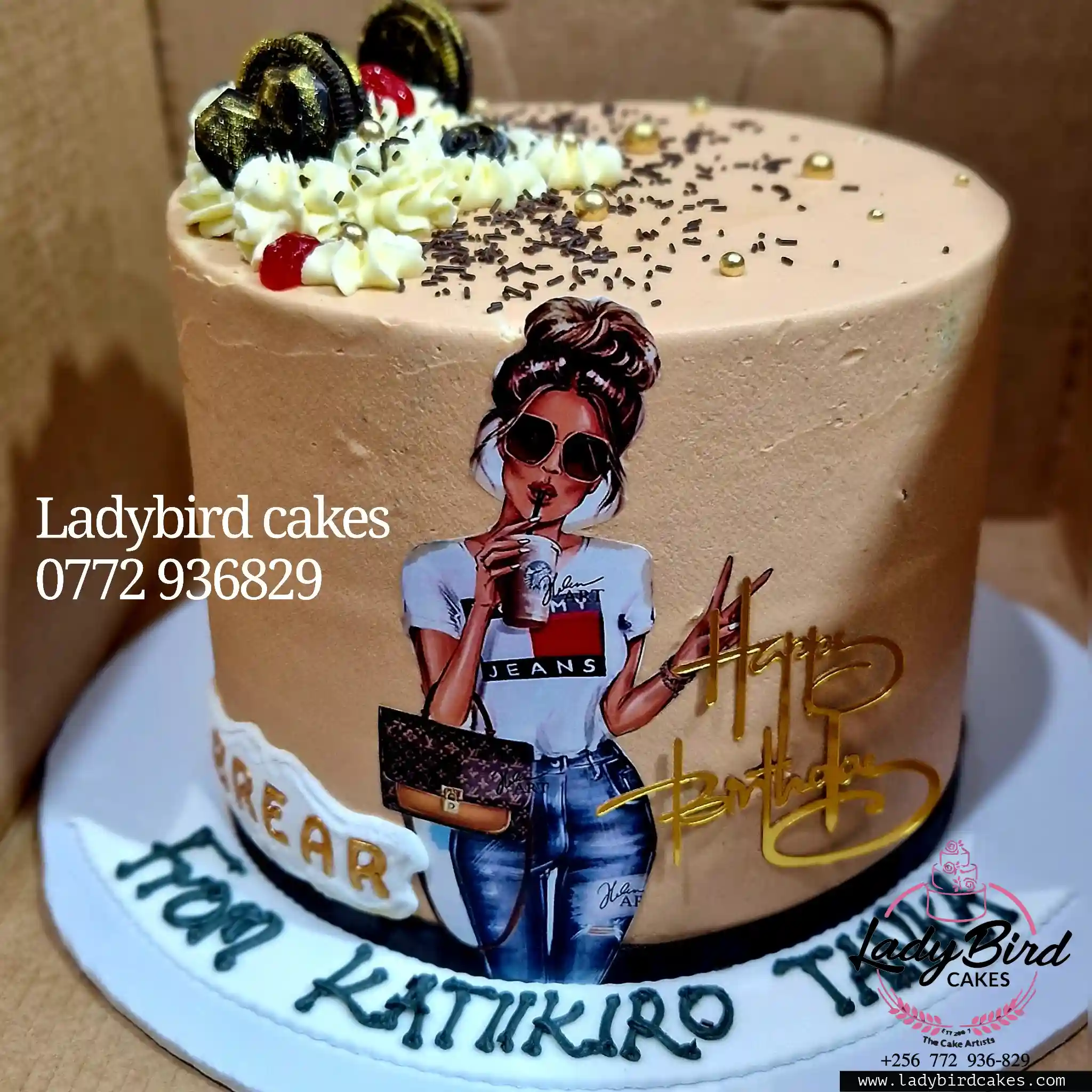 This is a custom cake of Ladybird Cakes Uganda