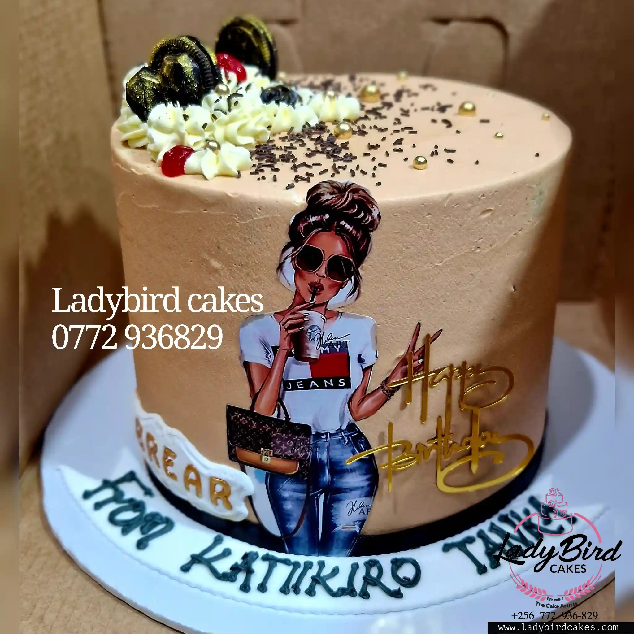 This is a custom cake of Ladybird Cakes Uganda